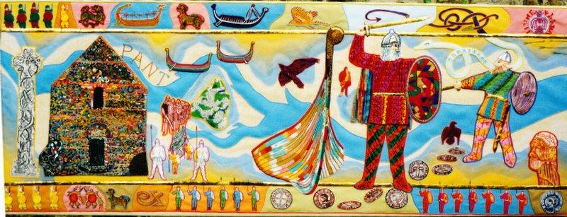Embroidery image from Battle of Maldon with Byrhtnoth
