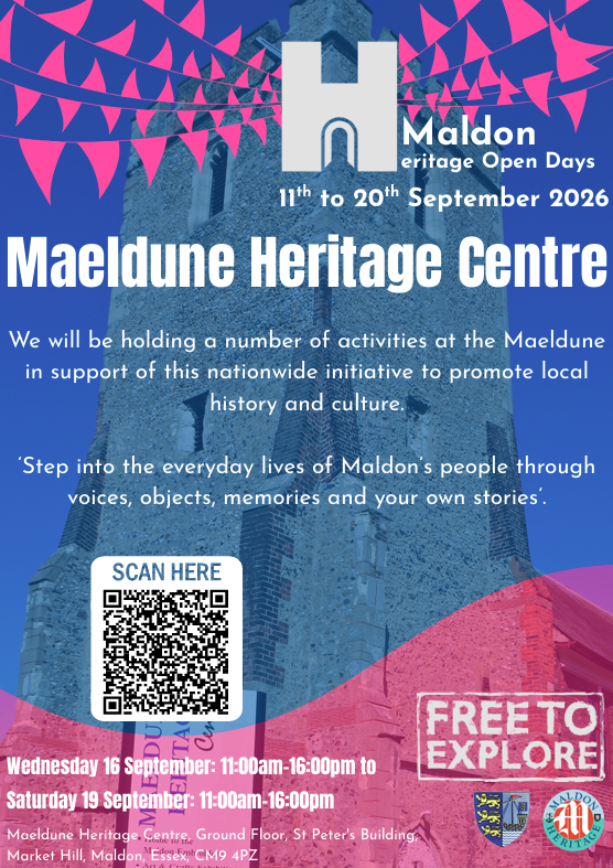 Blue and Pink poster for the HODs week activities at the Maeldune Centre Maldon.