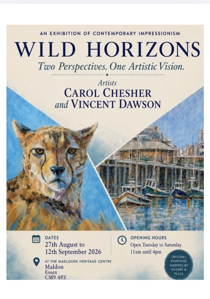 Advertising image for Wild Horizons exhibition featuring a lynx cat anda beautiful building