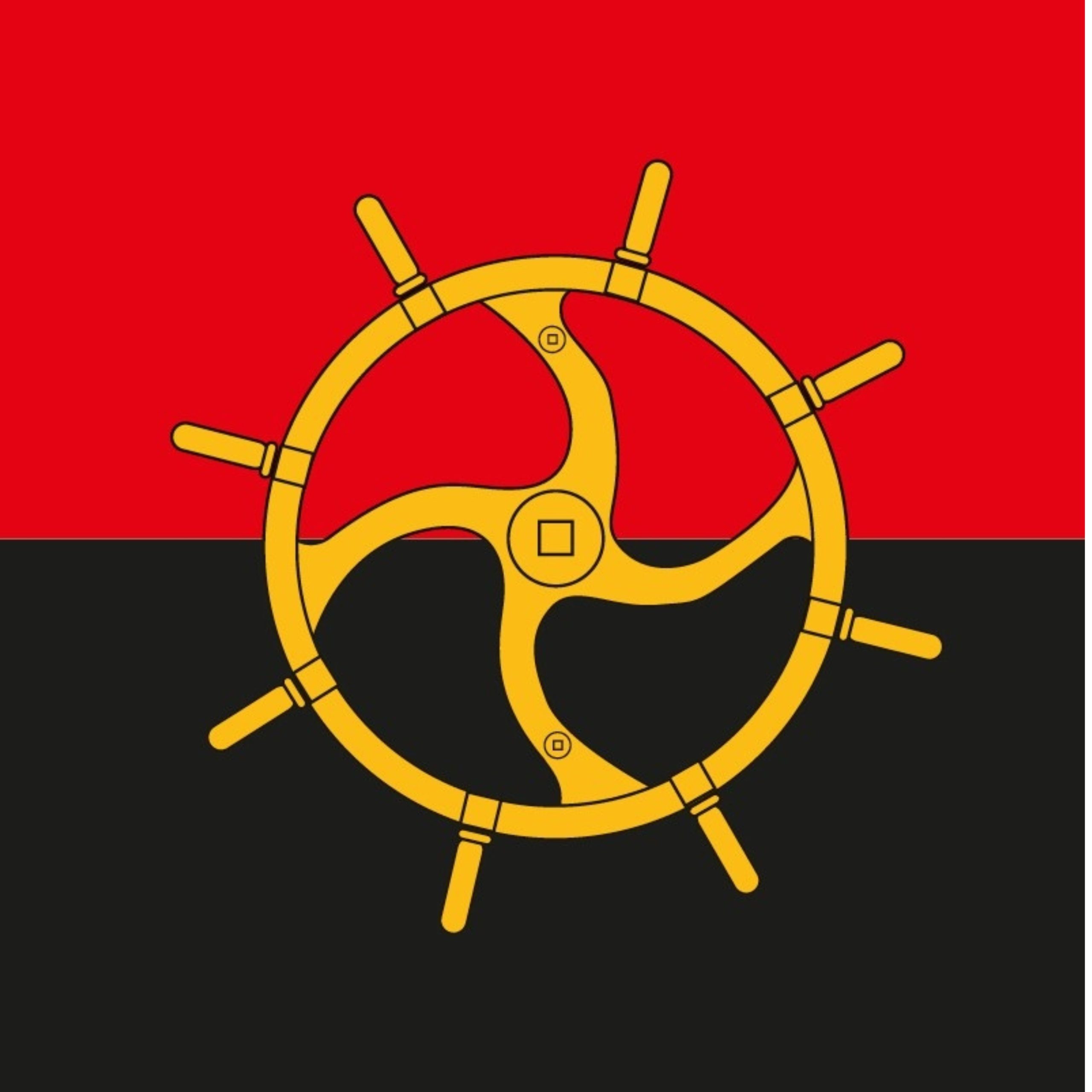 red black and gold logo for Thames Sailing BArge Trust