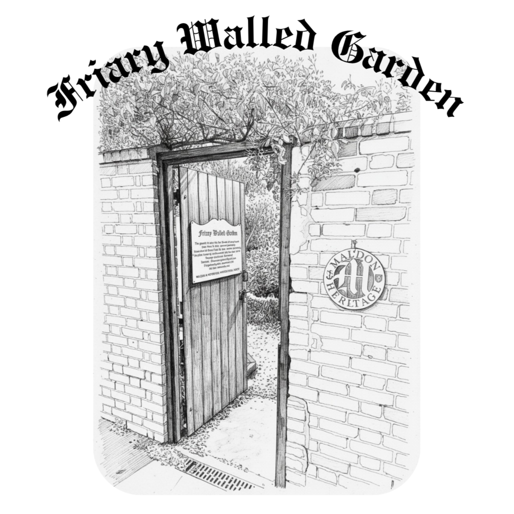 Friary Walled Garden image Monochrome logo for Friary Walled garden, an open gate leae s one through a gap in the wall